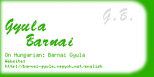 gyula barnai business card